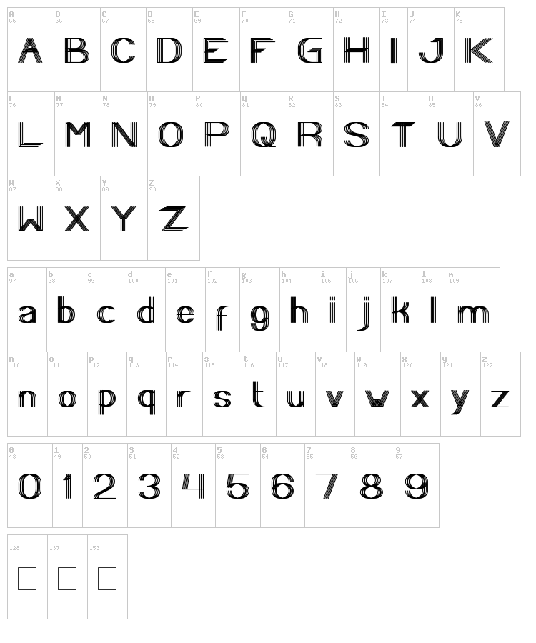 Play Ground font map